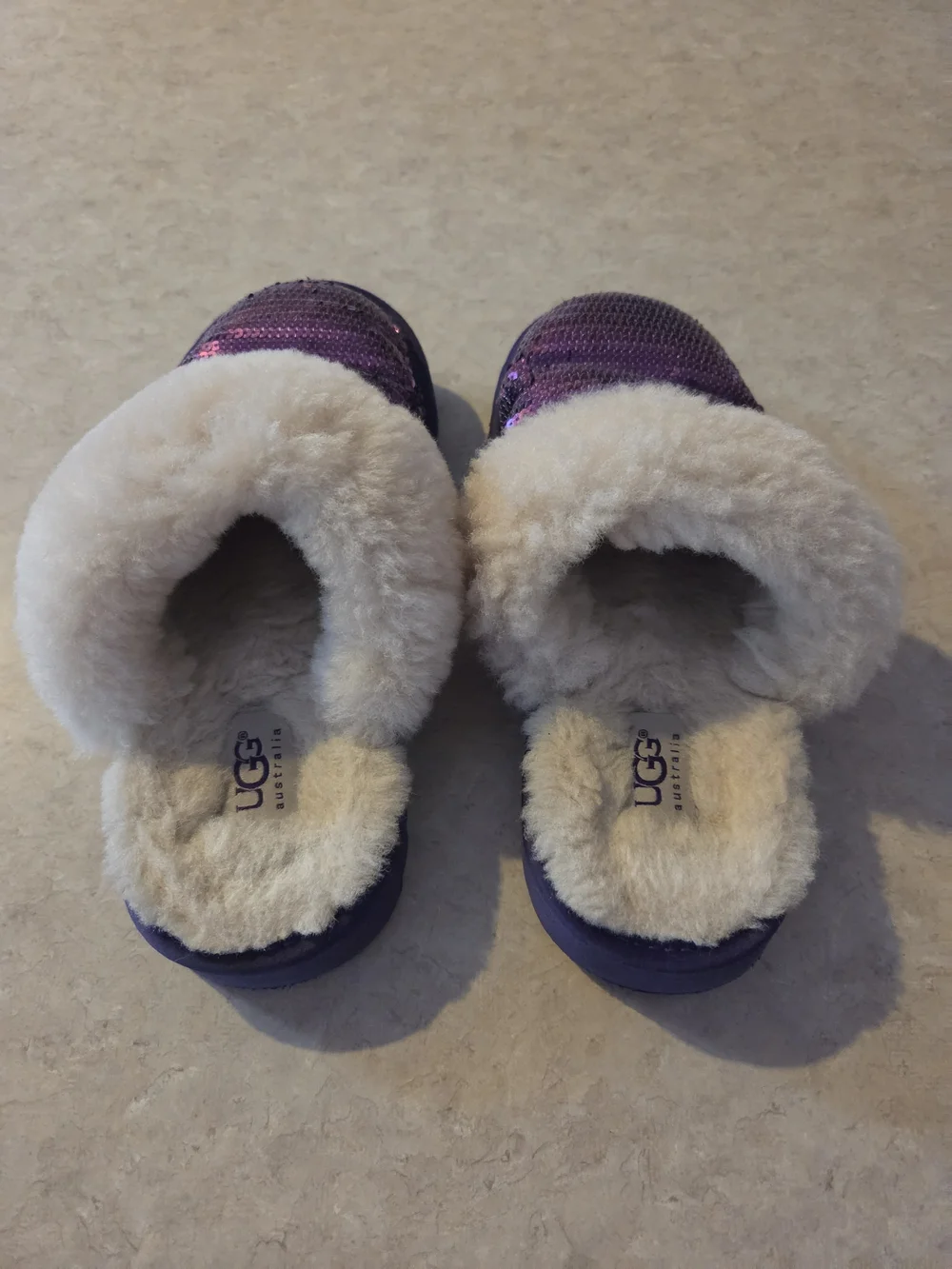 UGG Kids Purple Sequin Shearling Slip-On Clog